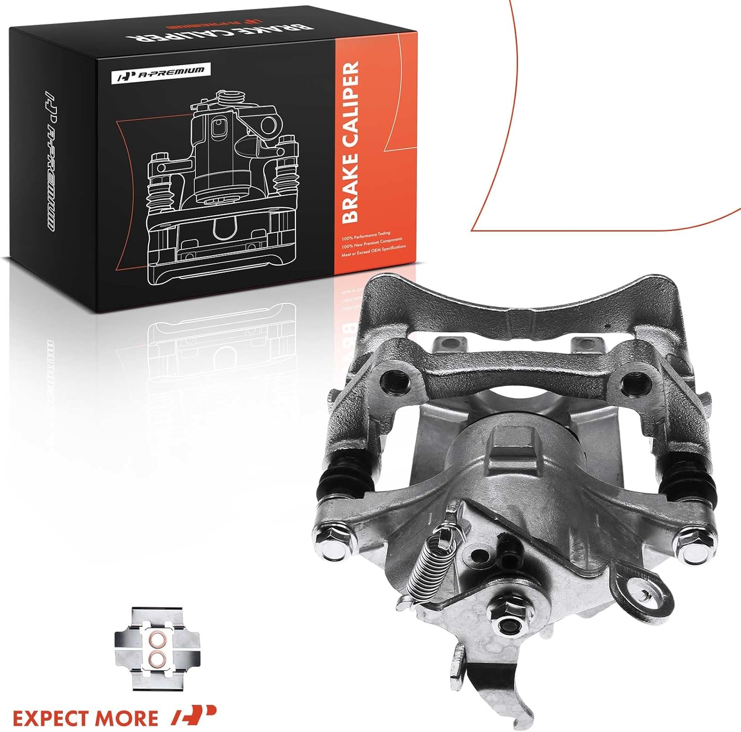 A-Premium Disc Brake Caliper Assembly with Bracket Compatible with Select Jaguar Models - Vanden Plas, XJ8, 2004-2005, V8 4.2L - Rear Left Driver Side
