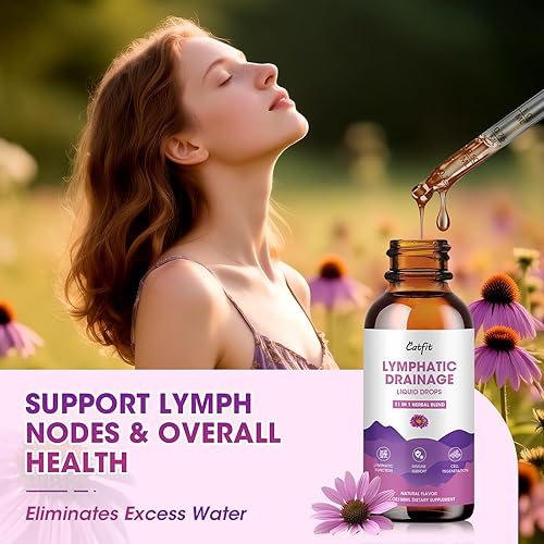 Vista 4 de Gotas de Suplementos de Drenaje Linfático para el Sistema Inmunológico, Apoyo al Sistema Linfático, Limpieza y Desintoxicación, Salud del Hígado