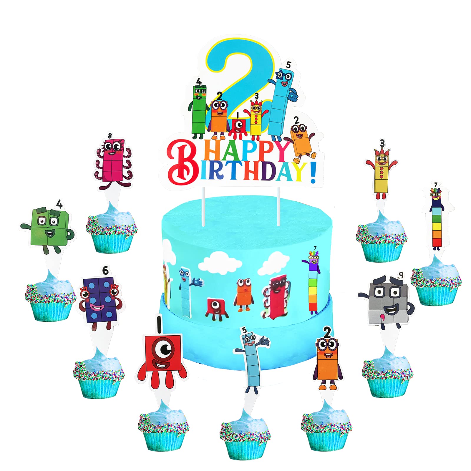 Buy Numberblocks Cake Topper Cupcake Toppers 1 Pcs Big Cake Topper And