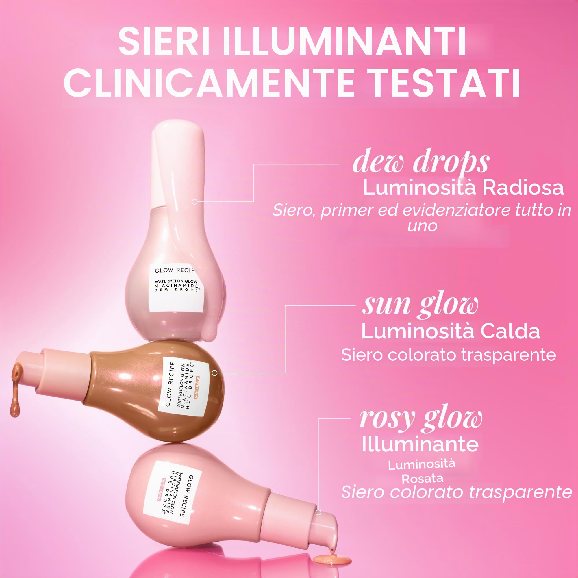 Glow Recipe Watermelon Glow Niacinamide Dew Drops Jumbo Holiday Edition - Regalo per la cura della pelle in edizione limitata - Siero e primer ibrido da 80 ml per illuminare, idratare e illuminare