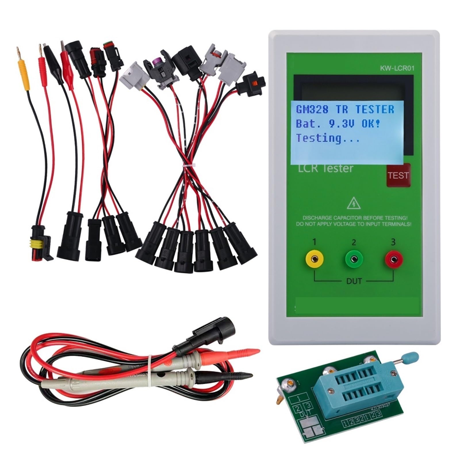 Probador de inyectores Comprobador de resistencia, capacitancia e inductancia LCR ESR con batería integrada LCR01 TL-200 TR, comprobador de inyectores piezoeléctricos LCR de riel común diésel Prueba d