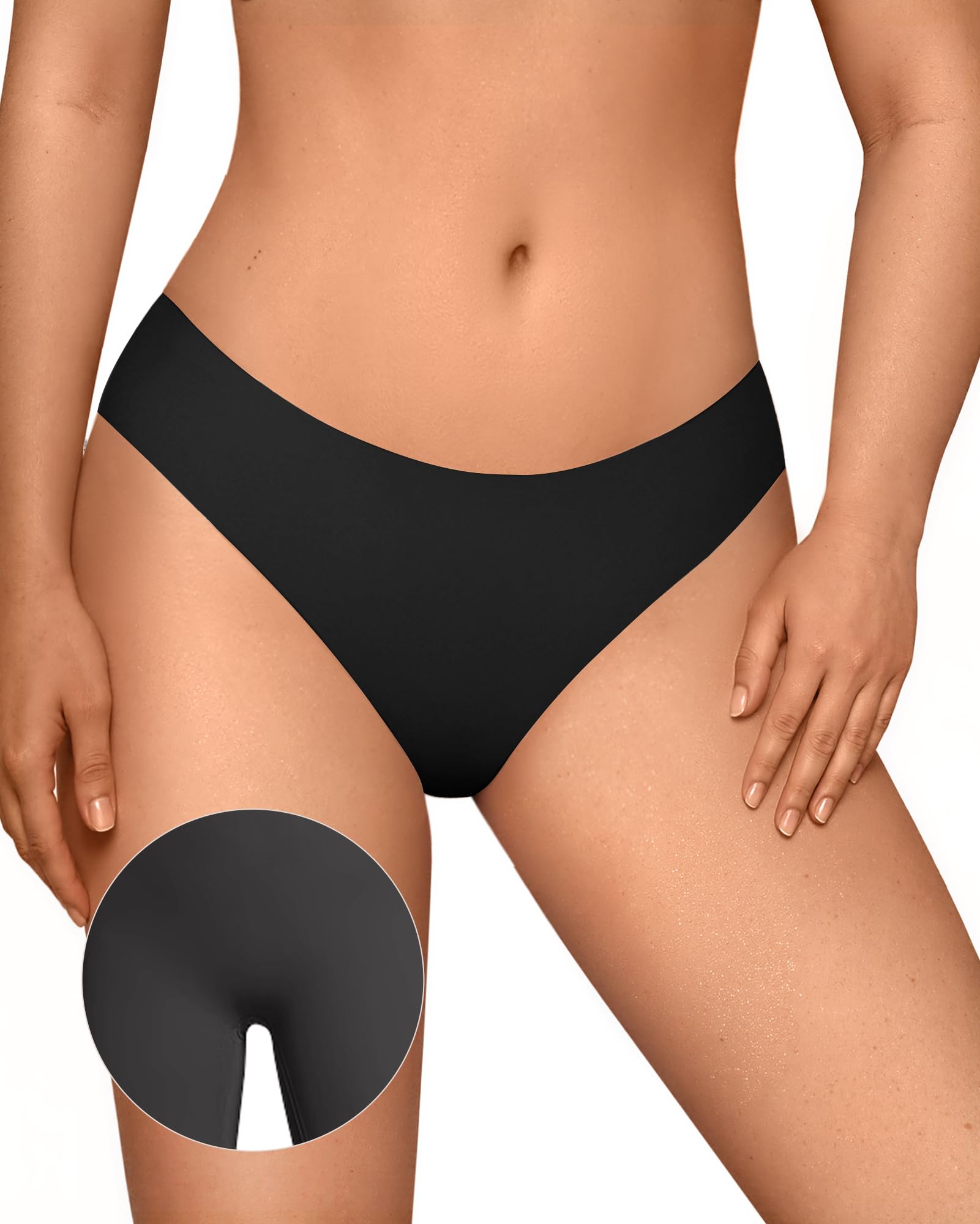 OEAK Seamless Thongs for Women Invisible Thongs No Show Thong Panty Liners Tangas Comfortable Workout G-Strings Underwear