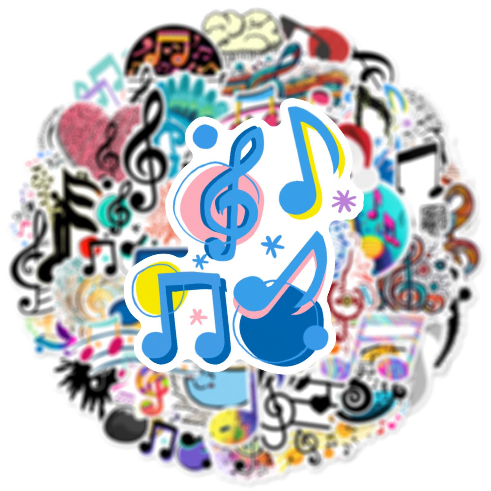 60 szt. modnych naklejek muzycznych, winylowa wodoodporna naklejka z nutą muzyczną na laptopa, gitarę, scrapbooking, dziennik, entuzjastę muzyki, butelki na wodę, dziennik, kolekcjonerów, miłośników