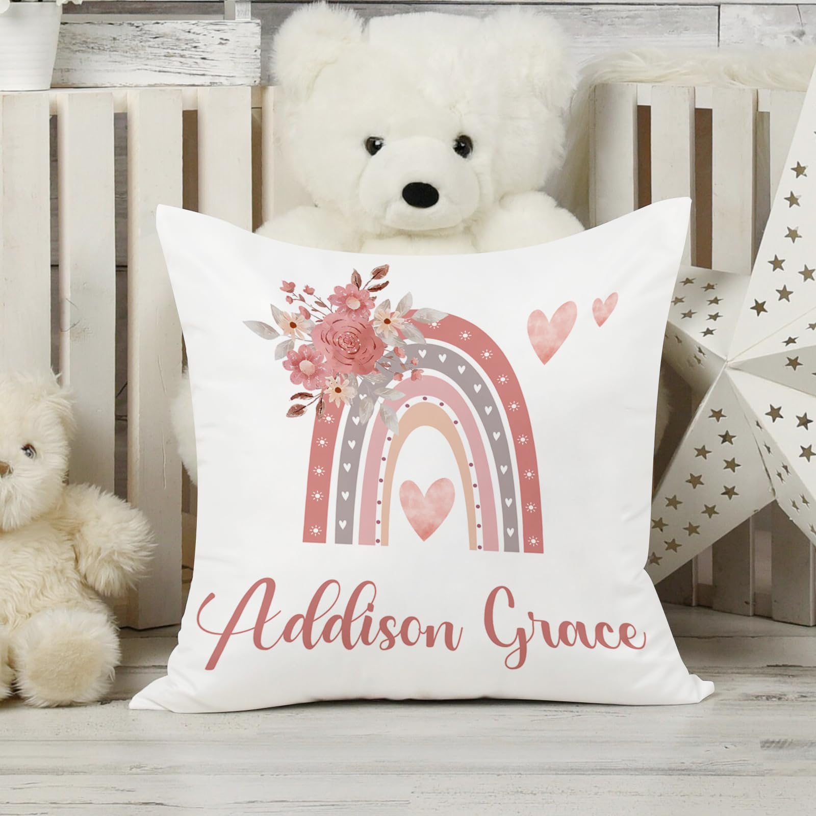 Juego de ropa de cama personalizado para cuna de bebé, juego de 5 piezas para cuna de bebé, diseños de arco iris, manta con nombre personalizado con respaldo de puntos, sábana para cuna, funda de