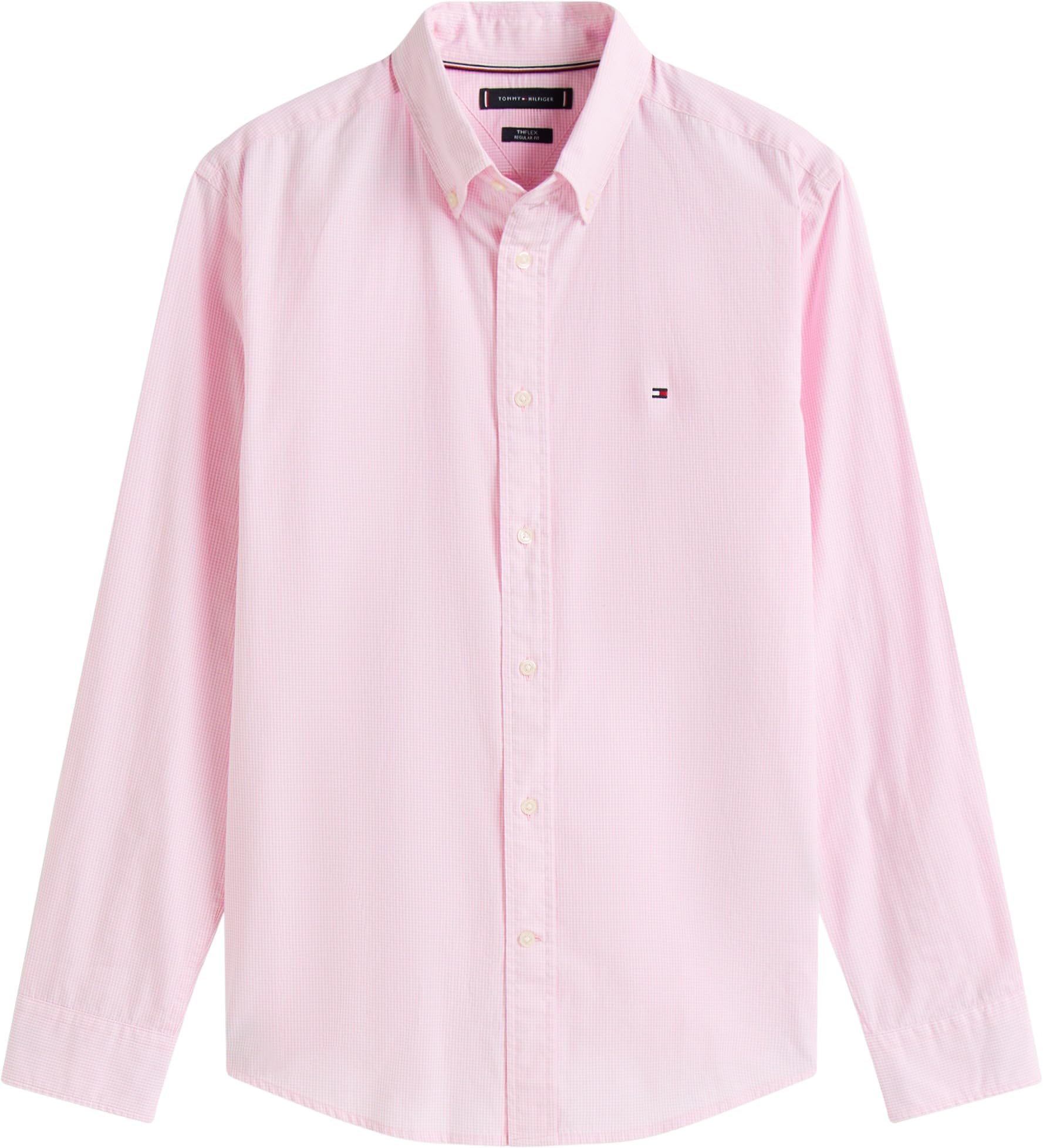 Tommy Hilfiger Uomo Camicia Flex Poplin Micro Gingham Regular Fit