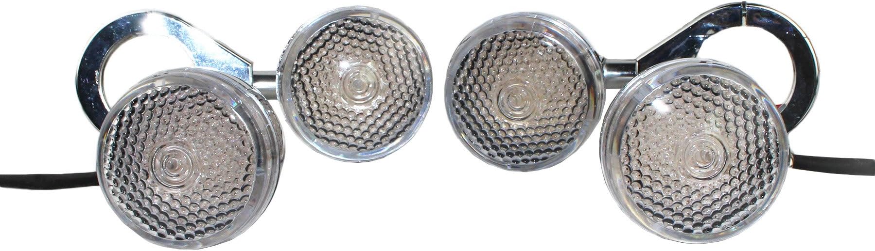 Auntanic Motorcycle 39mm Fork Clamps Mount LED Turn Signal Light Front and Rear Universal (Silver)