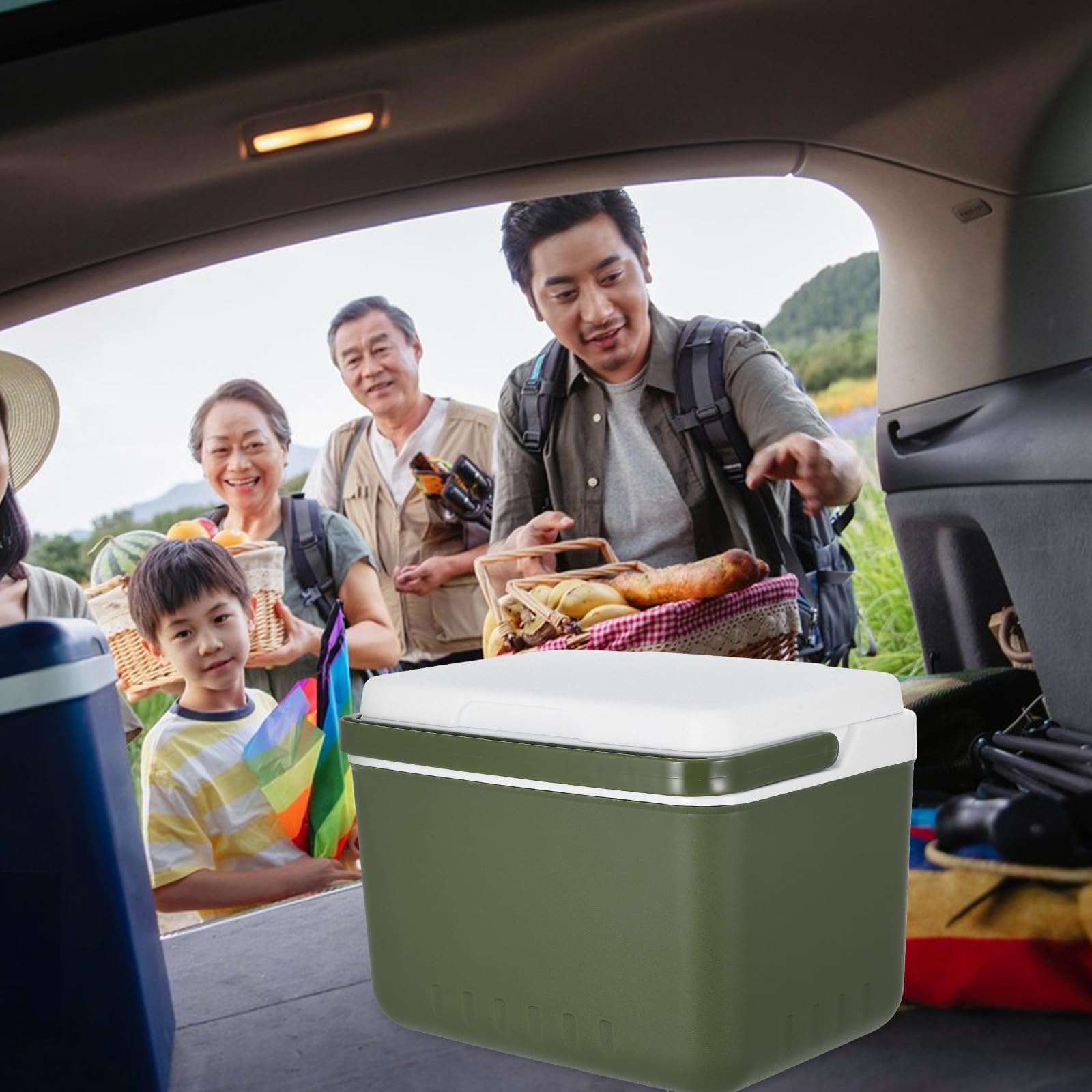 Mini Frigorifero Portatile 6l con Maniglia, Borsa Termica Rigida Isolata per Campeggio, Picnic e Viaggi in Auto, Contenitore Termico per Alimenti da Esterno, Scatola Refrigerante