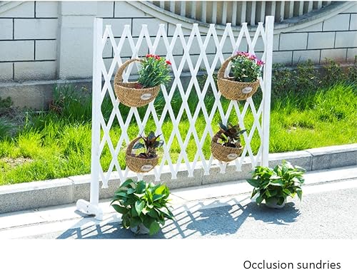 Miniatura 6 de Soporte de flores de madera para maceta, balcón, sala de estar, soporte para plantas, valla de jardín, barandilla, rejilla telescópica, con base,