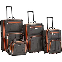 Journey Softside Upright Luggage Set, Expandable, Charcoal, 4-Piece (14/19/24/28)