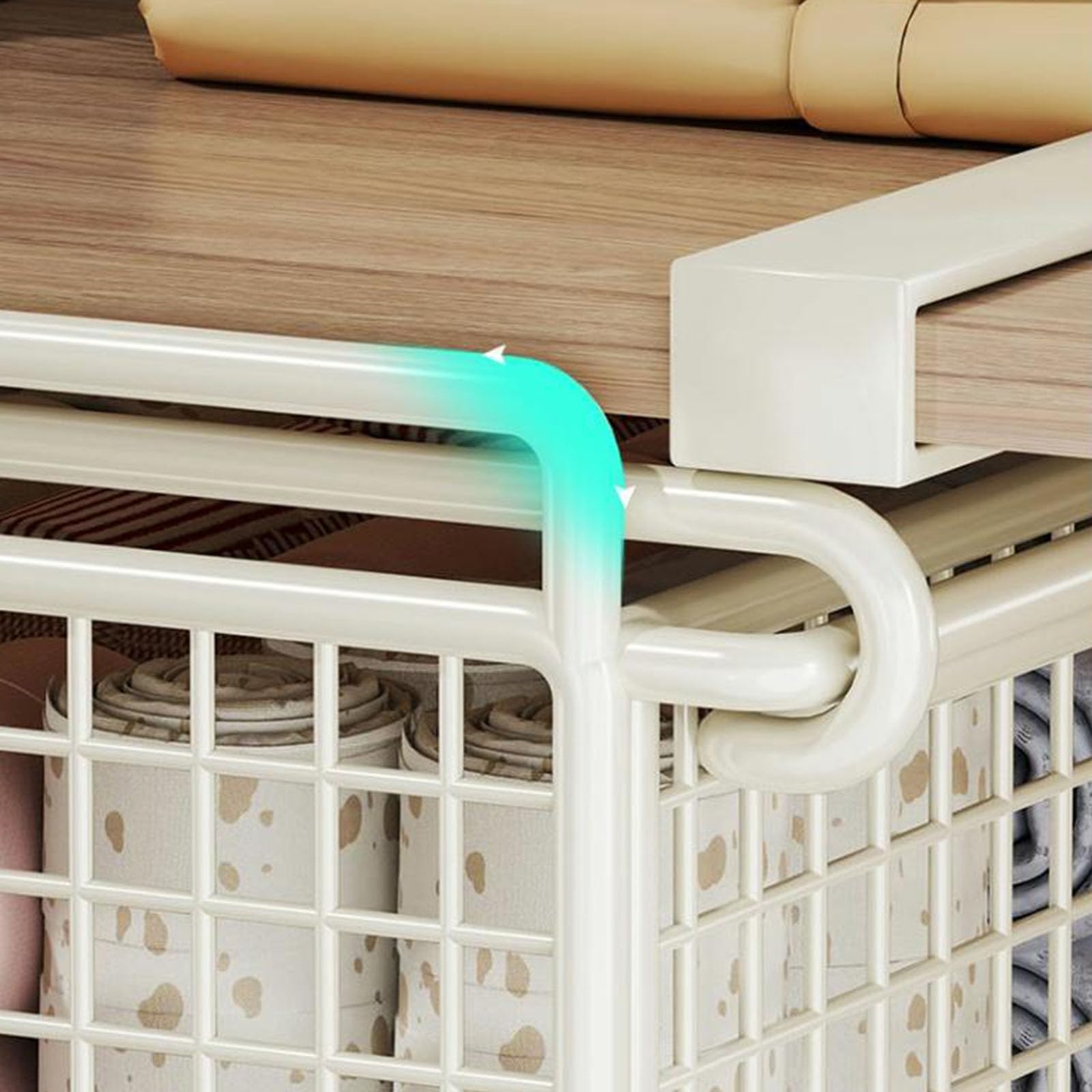 Cesta de almacenamiento colgante de metal con cajón extraíble para armario