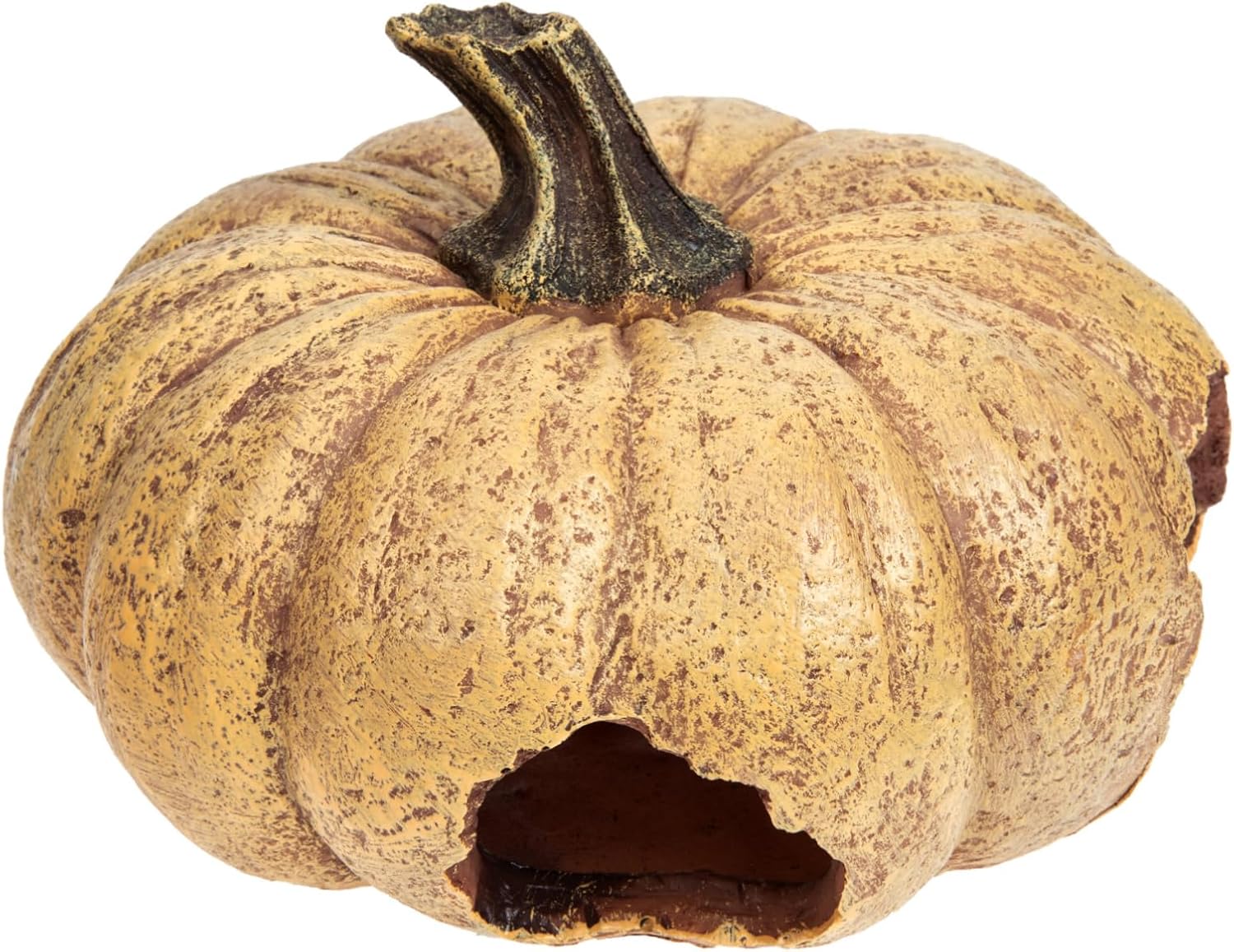 Abaodam Delicate Pumpkin Reptile Cave Adorable Hideout for Lizards Snakes Reptiles Natural Decorative Terrarium Ornament Habitat Accessory for Climbing Pets