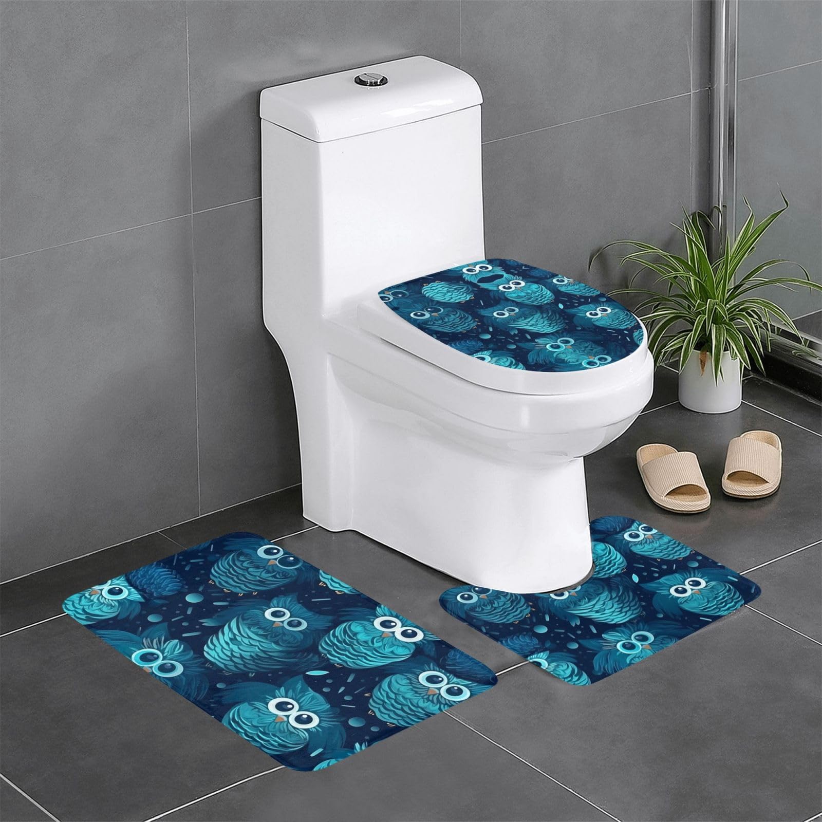 Tapis de salle de bain antidérapant bleu évite les glissades lot 3