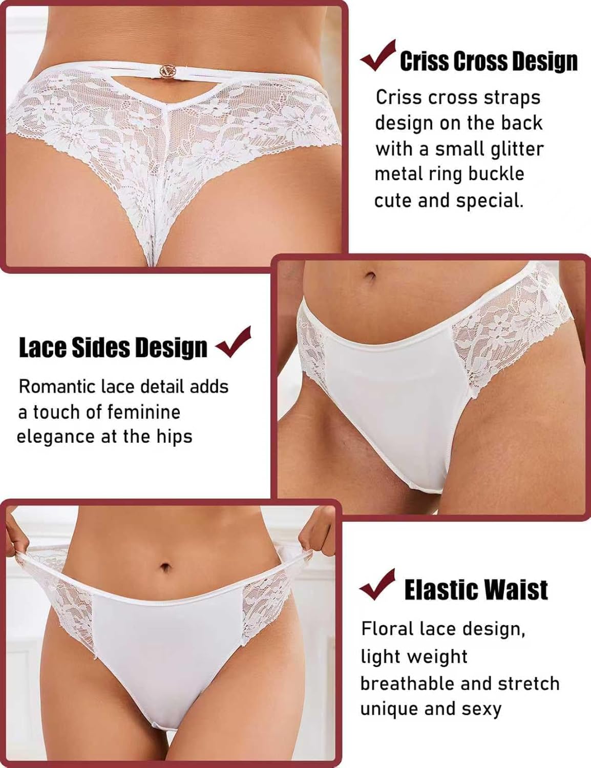 Lace Thongs Sexy Lingerie Panties Strappy Cheeky Underwear Plus Size Tangas Bikini Brief for Curvy Women - Image 6