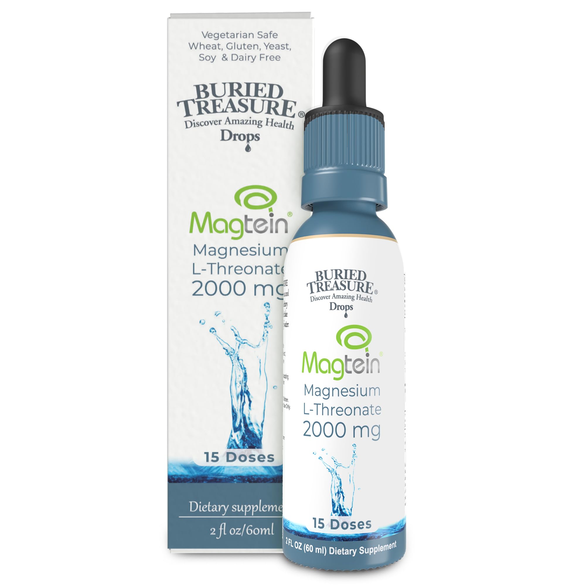 Magtein - 2 oz. 15 Doses, Brain Health Magnesium L-Threonate for Enhanced Memory and Sleep