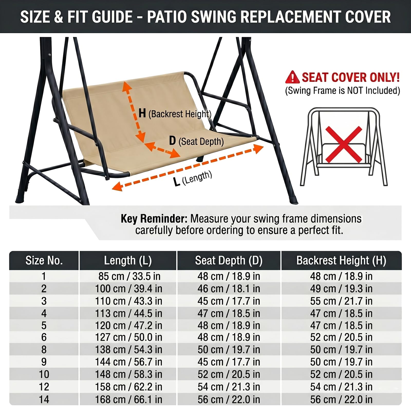 Ricambio Seduta Dondolo 2/3 Posti, Coprisedile per Dondolo Giardino Impermeabile, Telo di Ricambio Tessuto Oxford 600D Resistente e Antistrappo,caffè,85x(48+48) cm