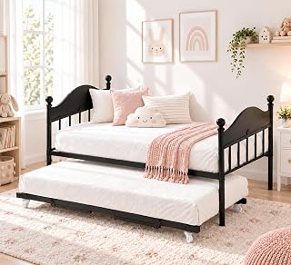 Garvee black daybed with pop-up trundle