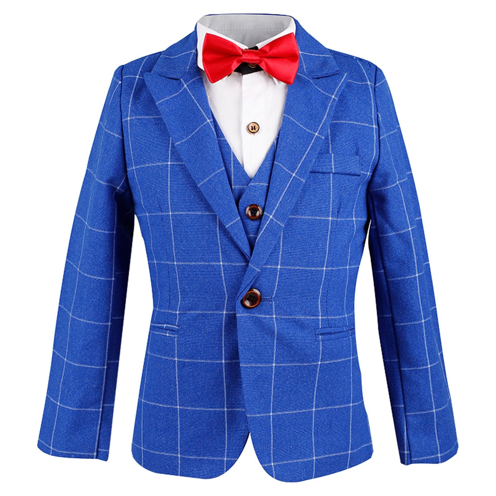 Chaleco a cuadros para niños, otoño e invierno, vestido de tres piezas para caballeros, hombres y mujeres