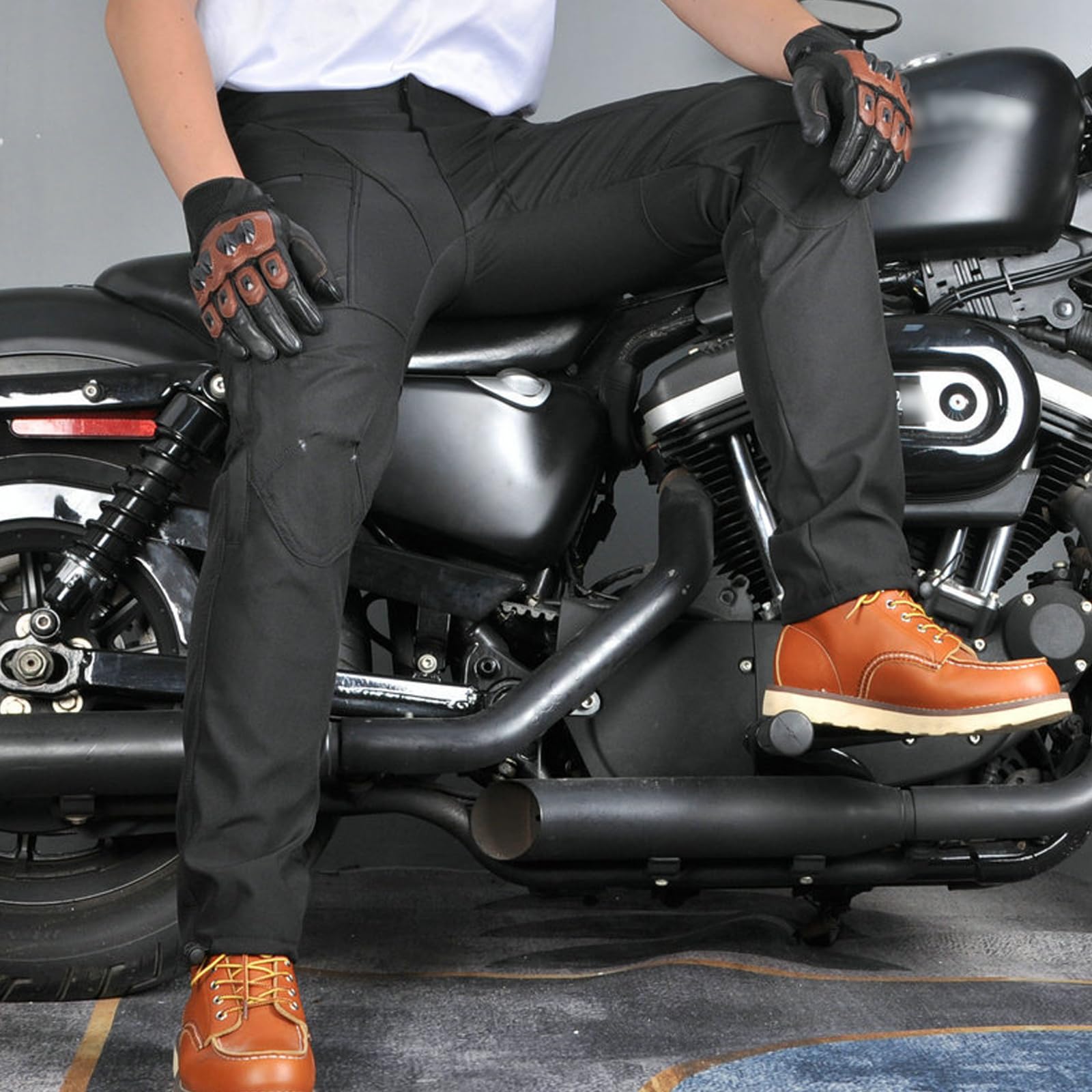 Pantaloni Moto Uomo Resistente Idrorepellente Antivento Vita Alta Quattro Stagioni Motocross Racing Turismo