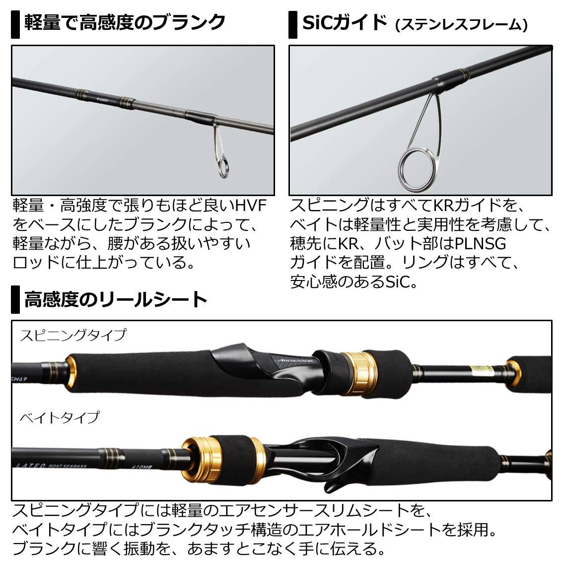 Amazon | ダイワ(DAIWA) ボートシーバスロッド ラテオ BS 72MHS 釣り竿 