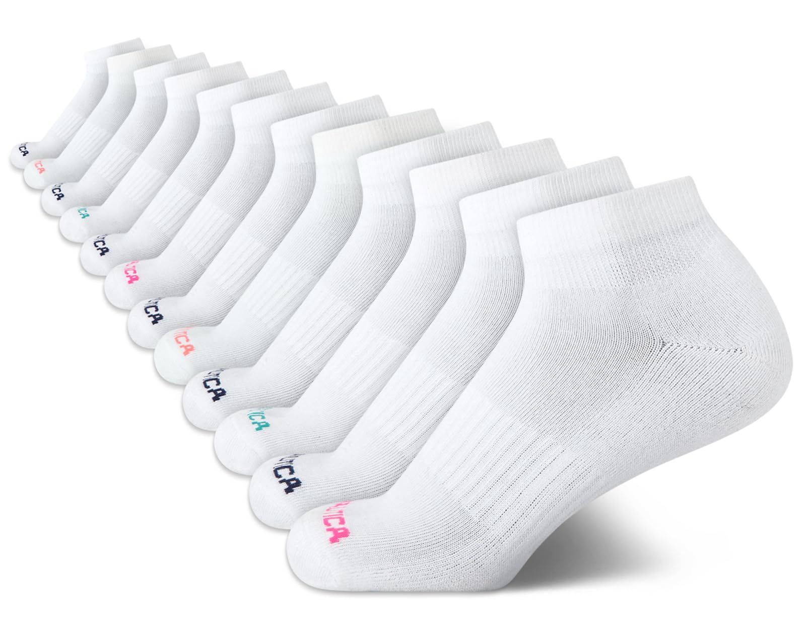 Nautica Womens Quarter Socks Cushioned Moisture Wicking Socks, 12 Pack