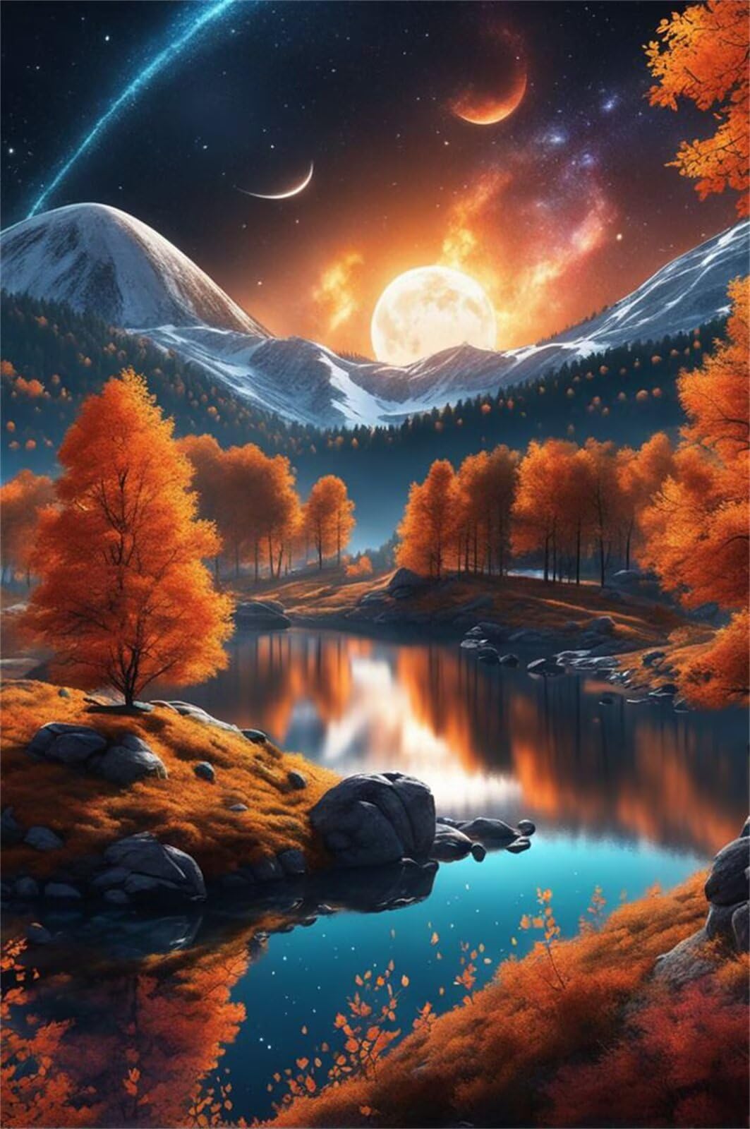 1314 Pezzi Puzzle Adulti Fiume Giungla Lunare, Puzzle Impegnativo Decorazione Interna e Regalo