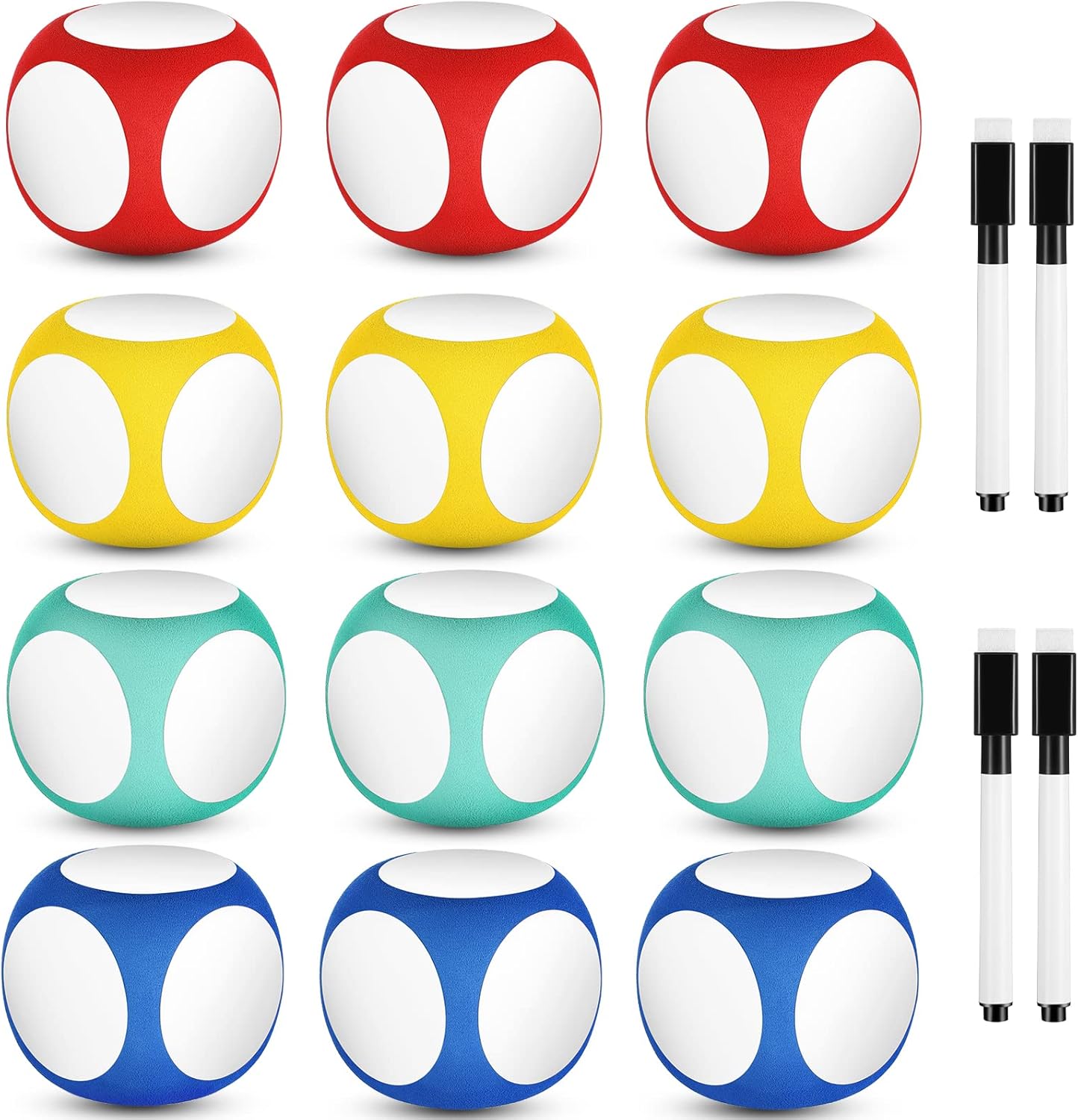 Dry Erase Blocks Set with Marker Colorful 2 Inch Dry Erase Dice White Board Dice