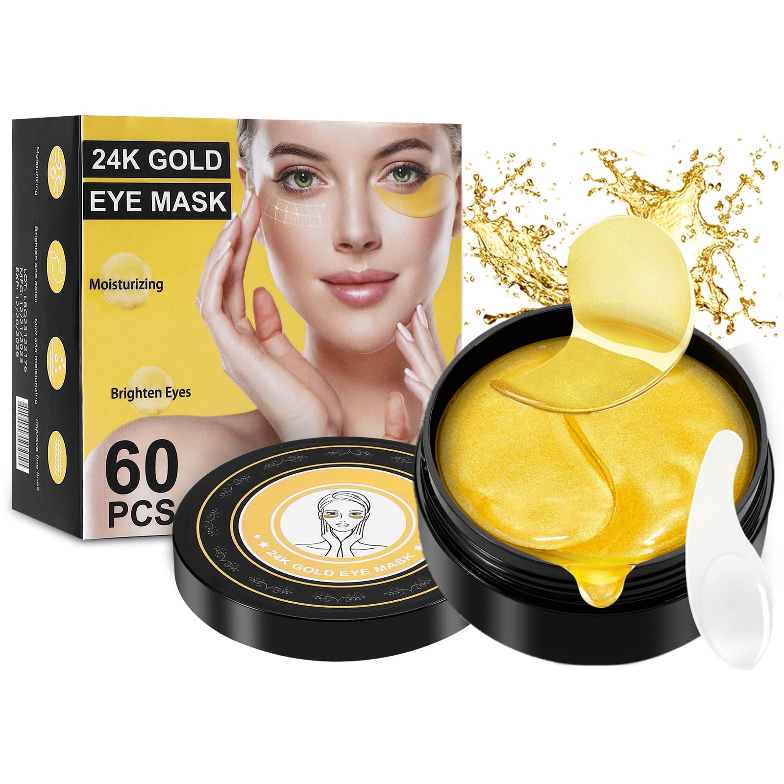 Under Eye Patches for Puffy Eyes and Dark Circles,60 Pcs Collagen Under Eye Mask Skin Care Products,Snail Mucin Eye Patches