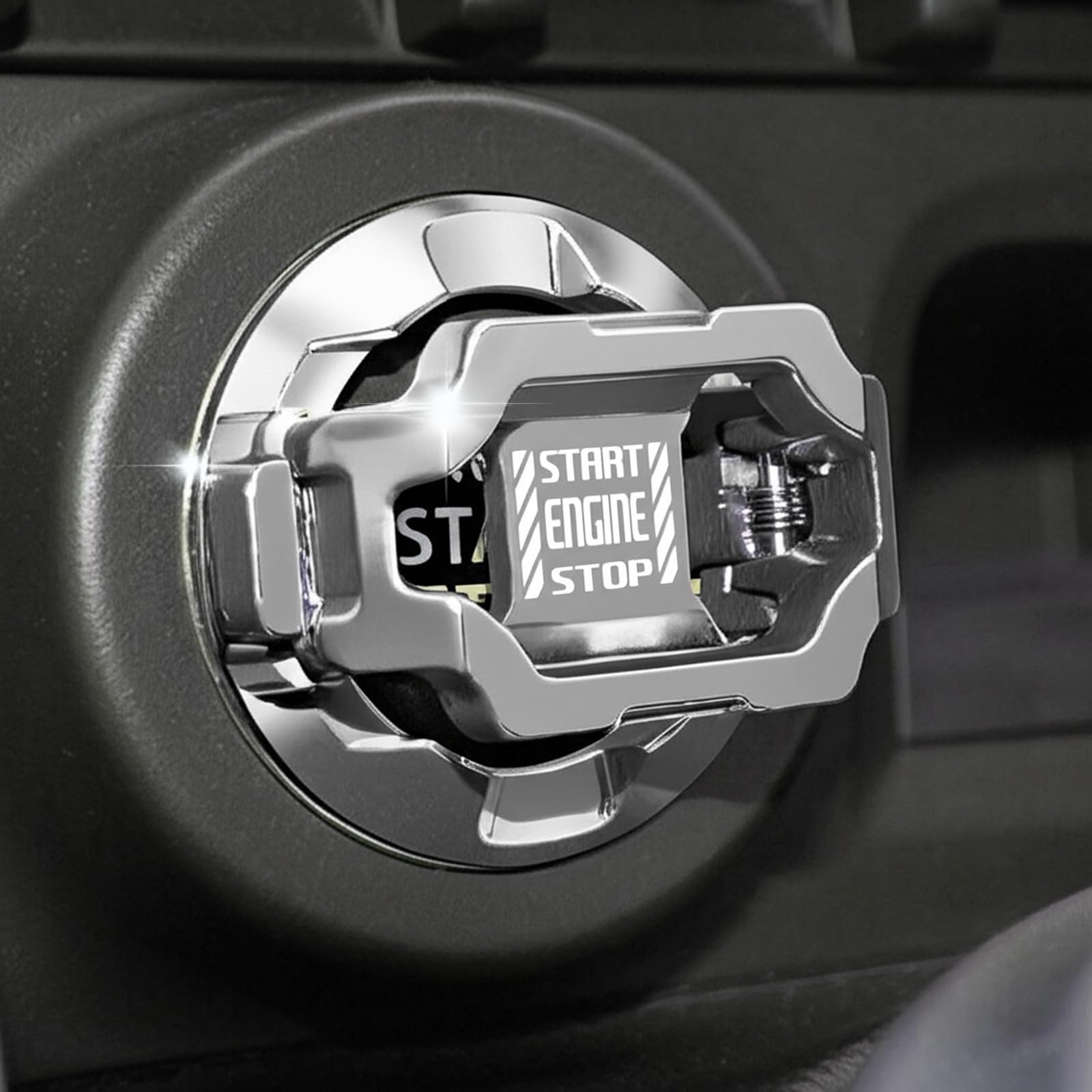 𝙊𝙧𝙞𝙜𝙞𝙣𝙖𝙡 | Tybasthe Push Start Button Cover, Car Engine Start Stop Button Cover Protector, Cool Car Accessories Interior Decor Sticker