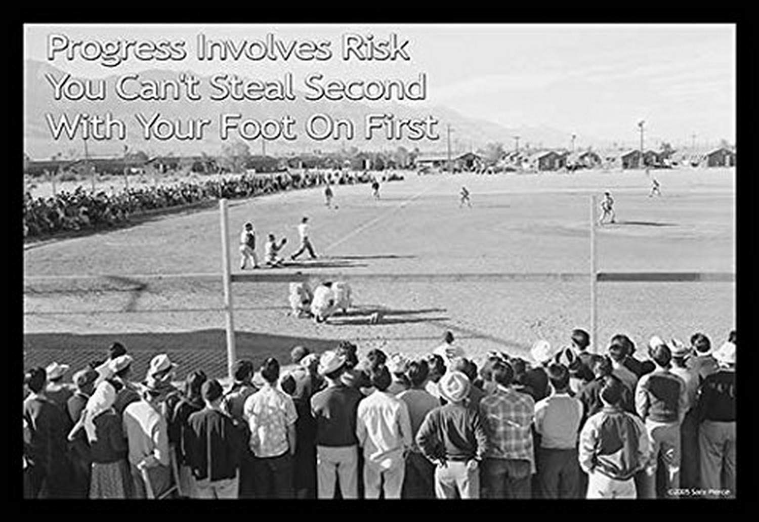 Buyenlarge Progress Involves Risk - You Can't Steal Second with Your Foot on First Gallery Wrapped Canvas Print, 12" x 18"