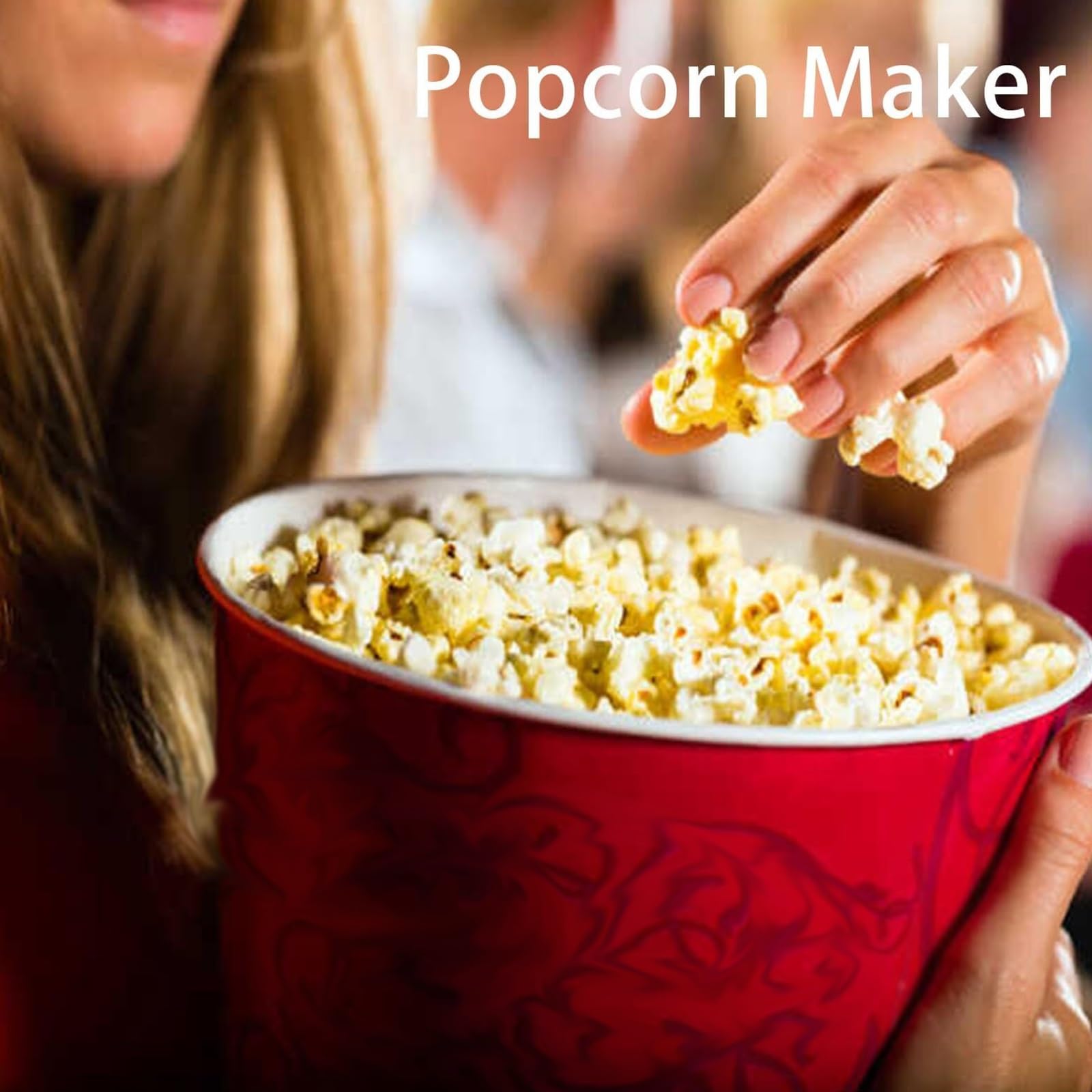 Macchina per popcorn elettrica, macchina per popcorn da 1200 W con 4 scatole, capacità 70 g, macchina per popcorn One Touch, senza olio, riscaldamento rapido, macchina per popcorn ad aria calda