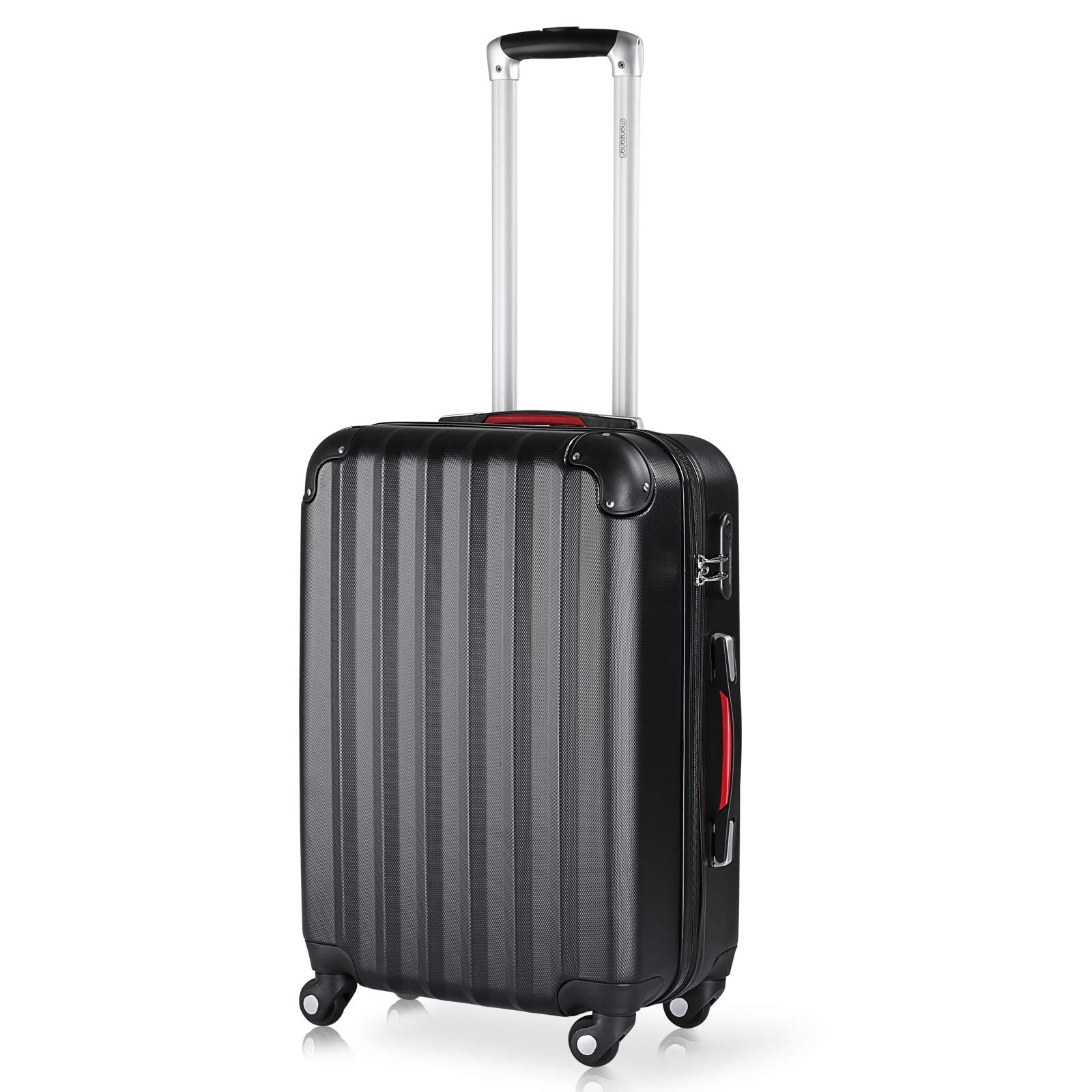 Monzana Valise Rigide L Noir 4 Roues 360° Plastique ABS avec poignée télescopique Cadenas à Combinaison Noir L