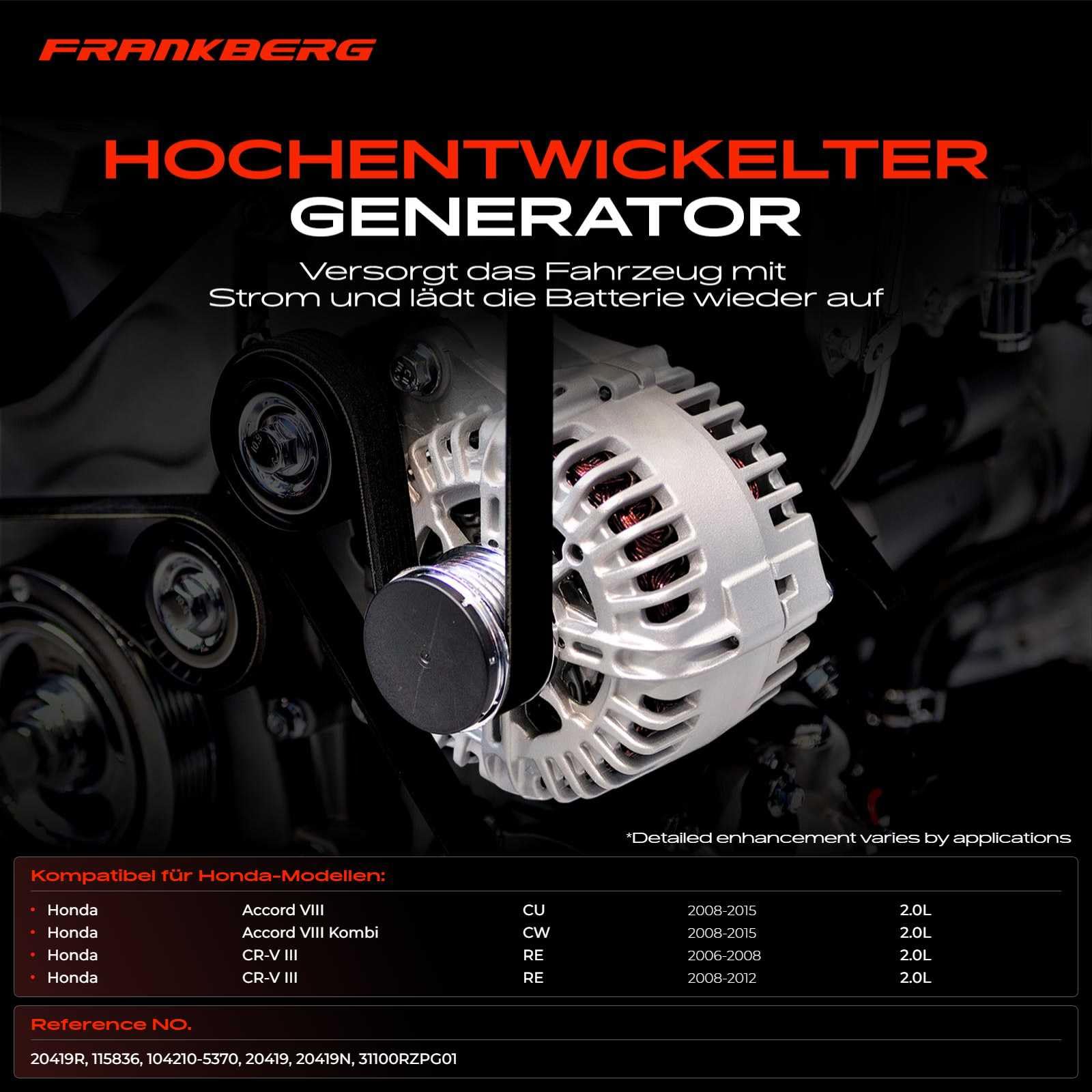 Frankberg Alternator Lichtmaschine Generator Replace# 104210-5370