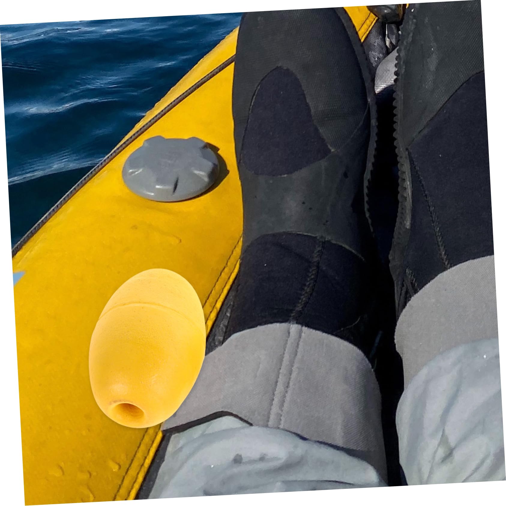 2 Pz Galleggiante del Kayak Pontile Galleggiante La Corda Galleggia La Boa Marina Galleggia Galleggiante da Pesca Elettronico Tirare La Boa Boe per Granchi Ragazzo Yellow PVC