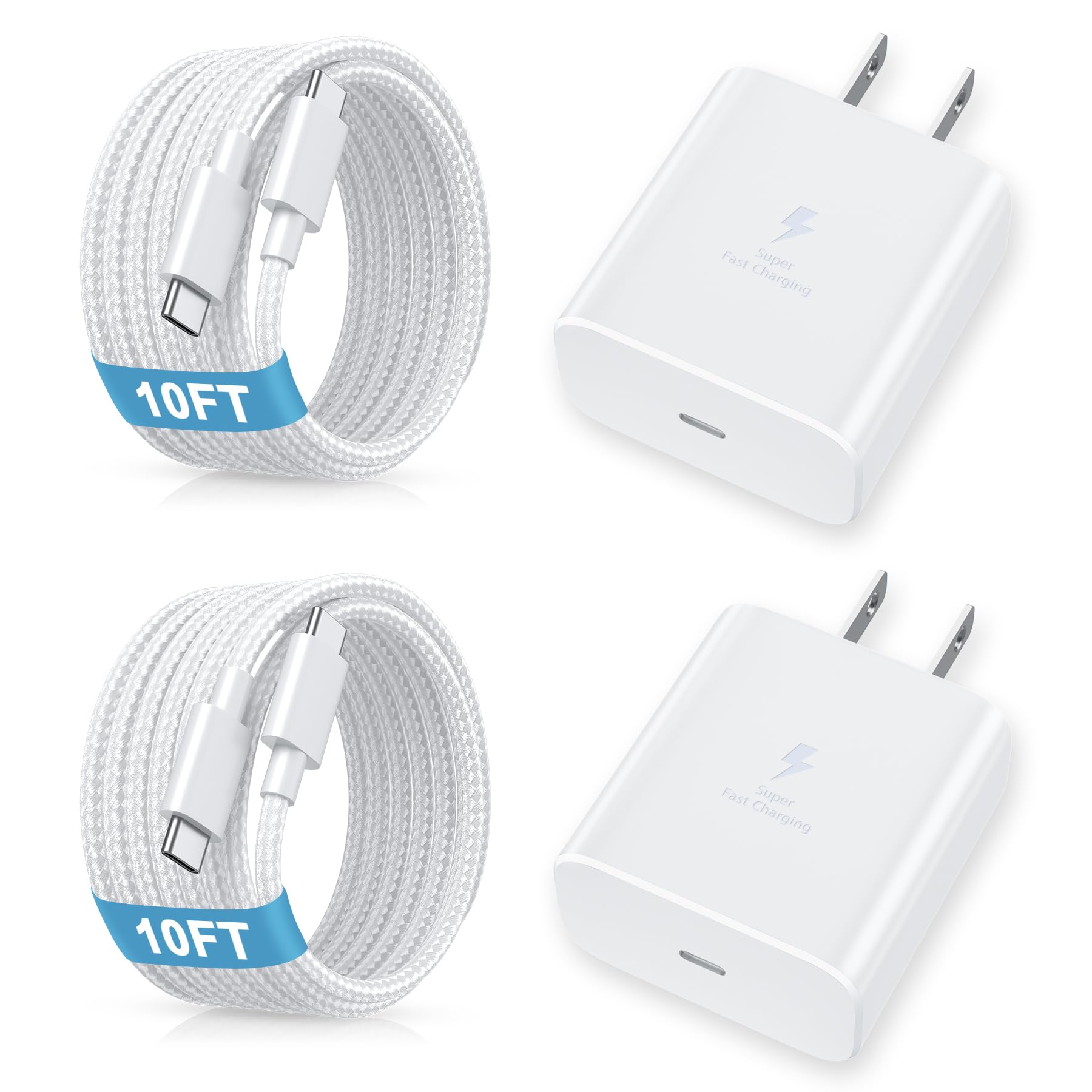 i Phone 18 Pro Charger Fast Charging，45W Fast Charging Replacement for 18 Pro Max/Phone Duo/17/17Pro/17Pro Max/17 Air/ 16 Pro Max/16 Pro/16/16Plus/15 Pro Max/Pro,i Pad and More，10FT Type C Cords