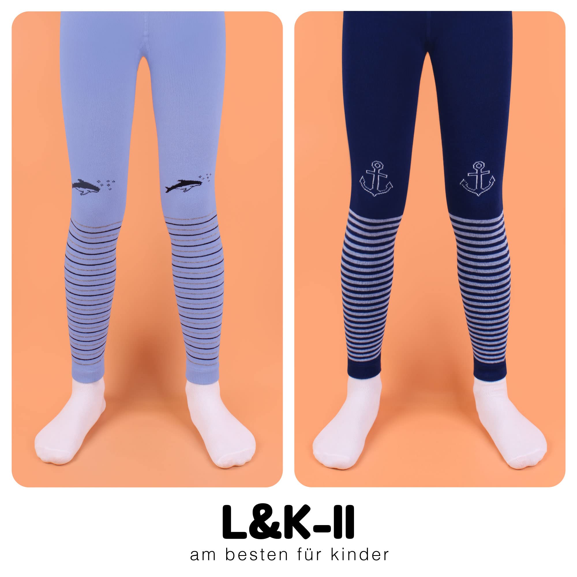 L&K-II Paquete de 5 Leggings para niños Pantalones para niños Pantalones Otoño Primavera Algodón hasta el Tobillo 2752