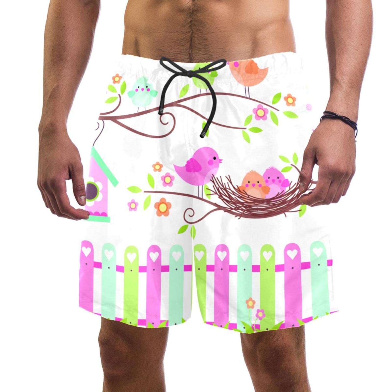 Maillots de bain pour hommes JDEZ short de plage à séchage rapide oiseaux - 6