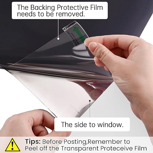 Miniatura 5 de SUNBABY Película de privacidad para ventana totalmente opaca 3D, 100% bloqueo de luz, anti-UV, oscurecimiento de habitación, no adhesivo, adherencia