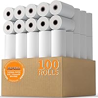 Vista 8 de Rollos de papel térmico de 2 1/4" x 50' para recibos POS, papel de caja registradora para máquinas de tarjeta de crédito (200 rollos)
