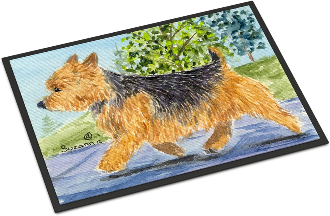 Caroline's Treasures SS8879JMAT Norwich Terrier Doormat 24x36 Front Door Mat Indoor Outdoor Rugs for Entryway, Non Slip Washable Low Pile, 24H X 36W