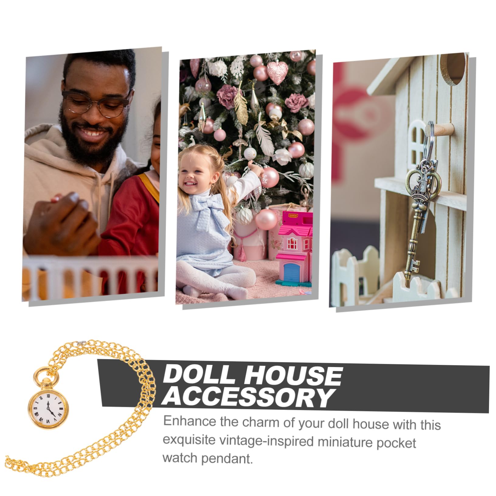 Orologio Da Tasca Vintage In Miniatura Per Case Delle Bambole - Oro, Materiale Lega, 6.2cm - Foto 4