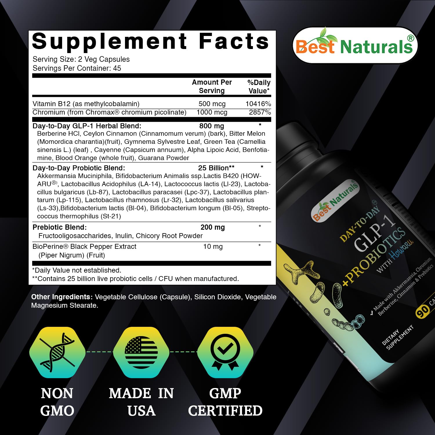 what is the best glp 1 probiotic Amazon.com: Best Naturals Day-to-Day GLP-1 + Probiotics Supplements 90 Veg Capsules