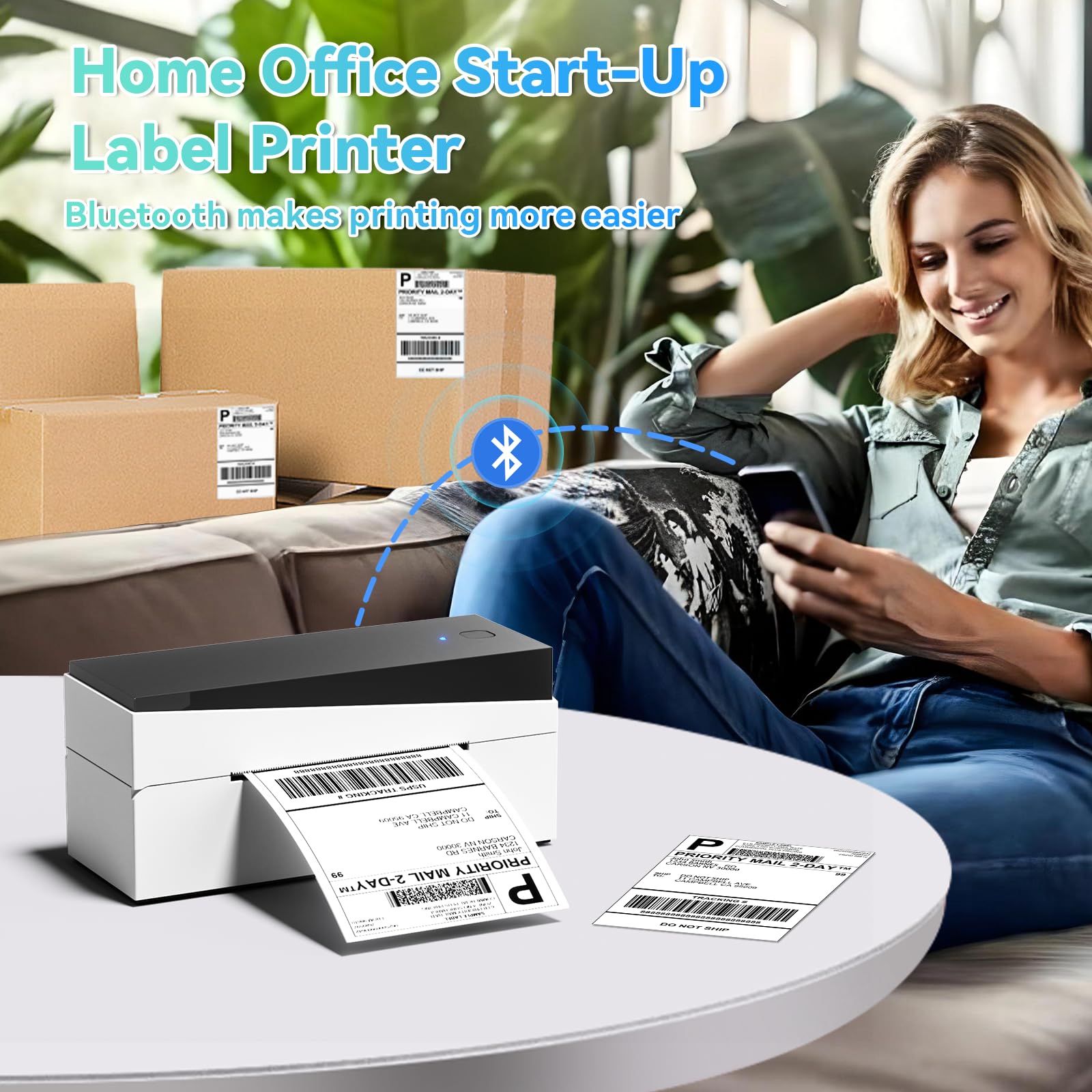 249BT Bluetooth Etikettendrucker DHL,Labeldrucker 4x6,Versandetiketten Drucker,DHL Label Printer Kompatibel mit Amazon, Etsy, Shopify, Royal Mail, DHL, FedEx, etc