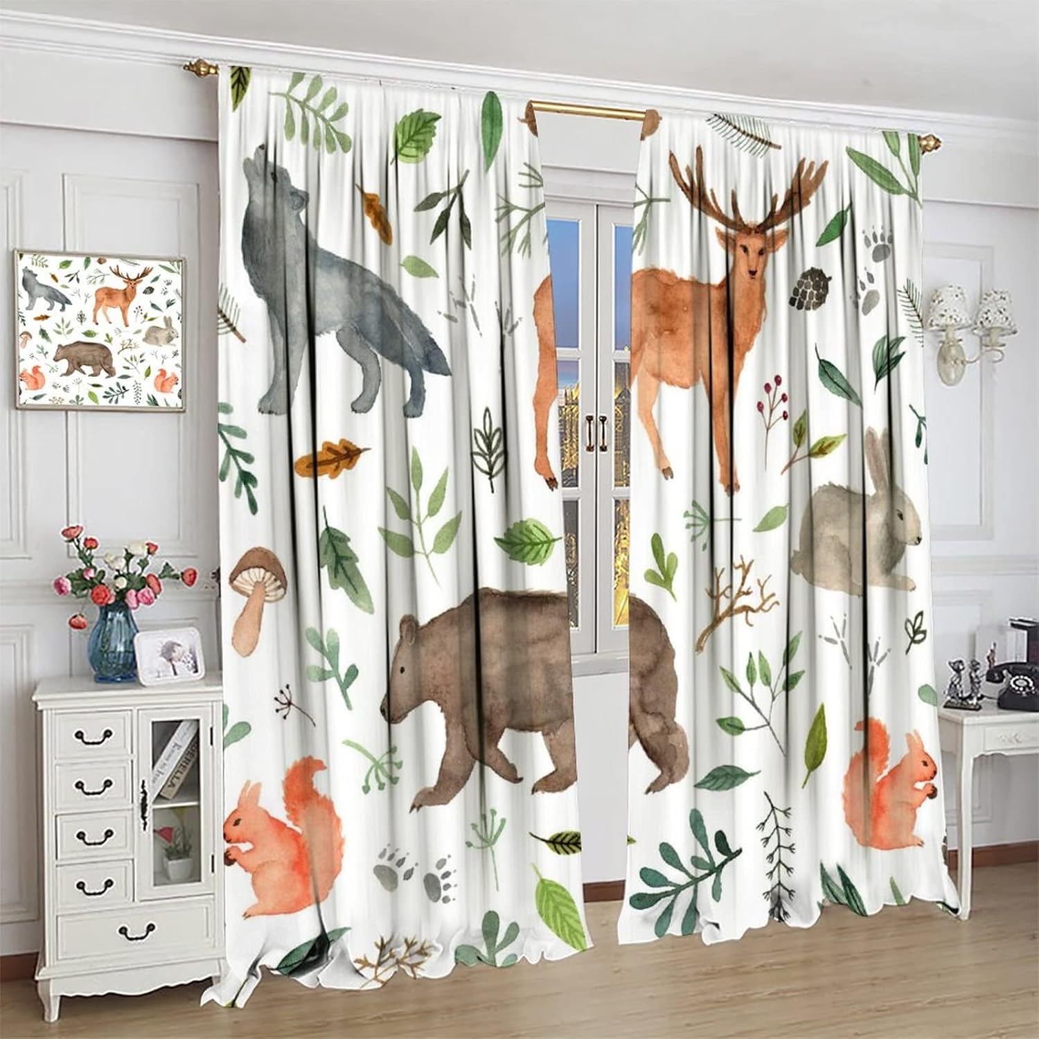 Cortinas Opacas para Ventanas Infantiles Animal Cortinas Opacas para Ventanas Infantiles 3D Patrón Cortinas Salon Dormitorio Moderno Reduccion Ruido Cortinas -3944156063967920