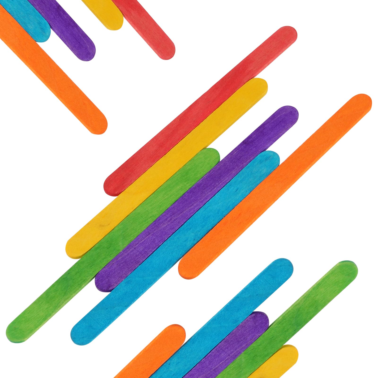 800 spatole in legno colorate per fai da te, 114 x 10 x 2 mm, bastoncini di ghiaccio in legno, bastoncini di ghiaccio colorati per gelato, ceretta, progetti fai da te