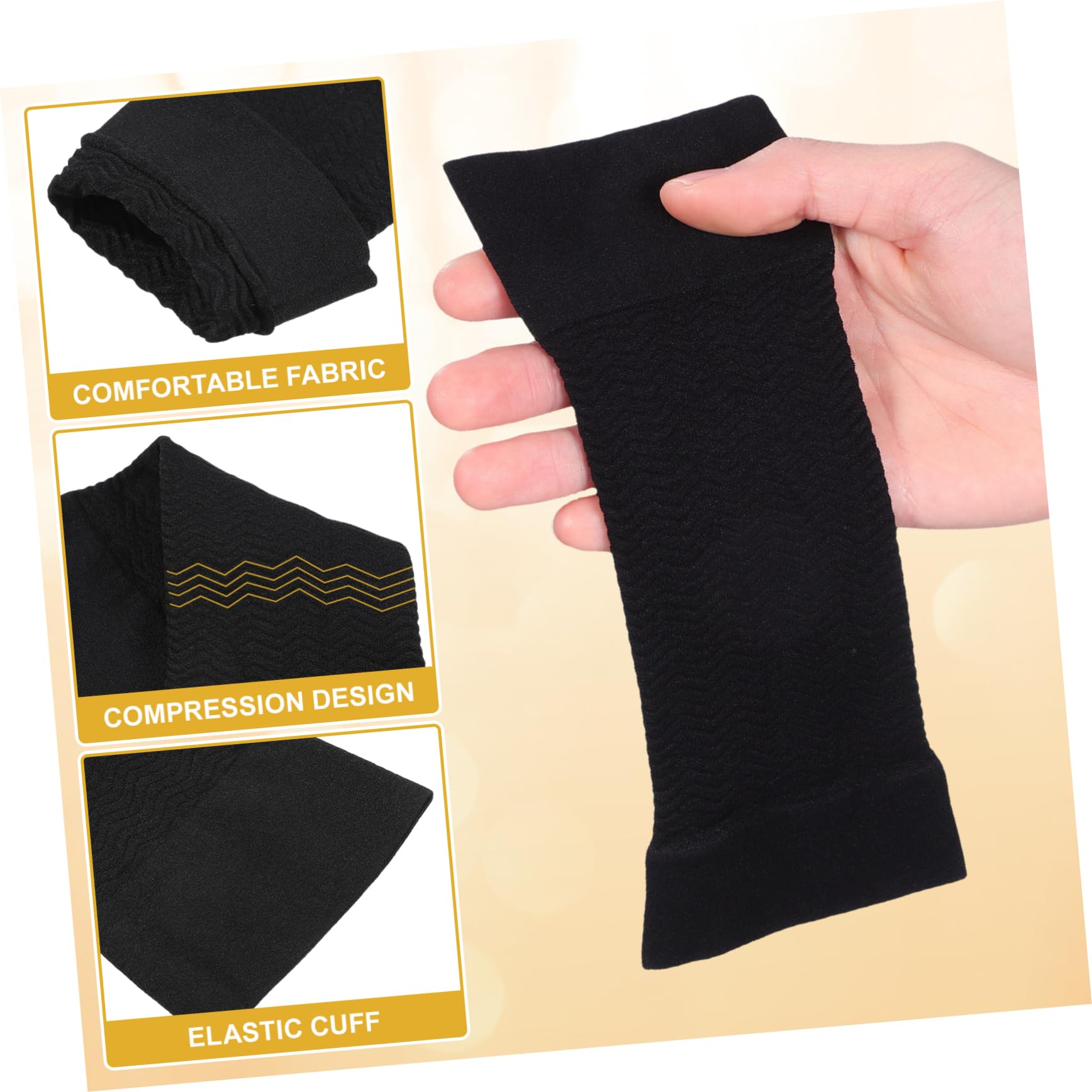 Manchons de Bras de Compression Noirs, 1 Paire, Fibres Acryliques