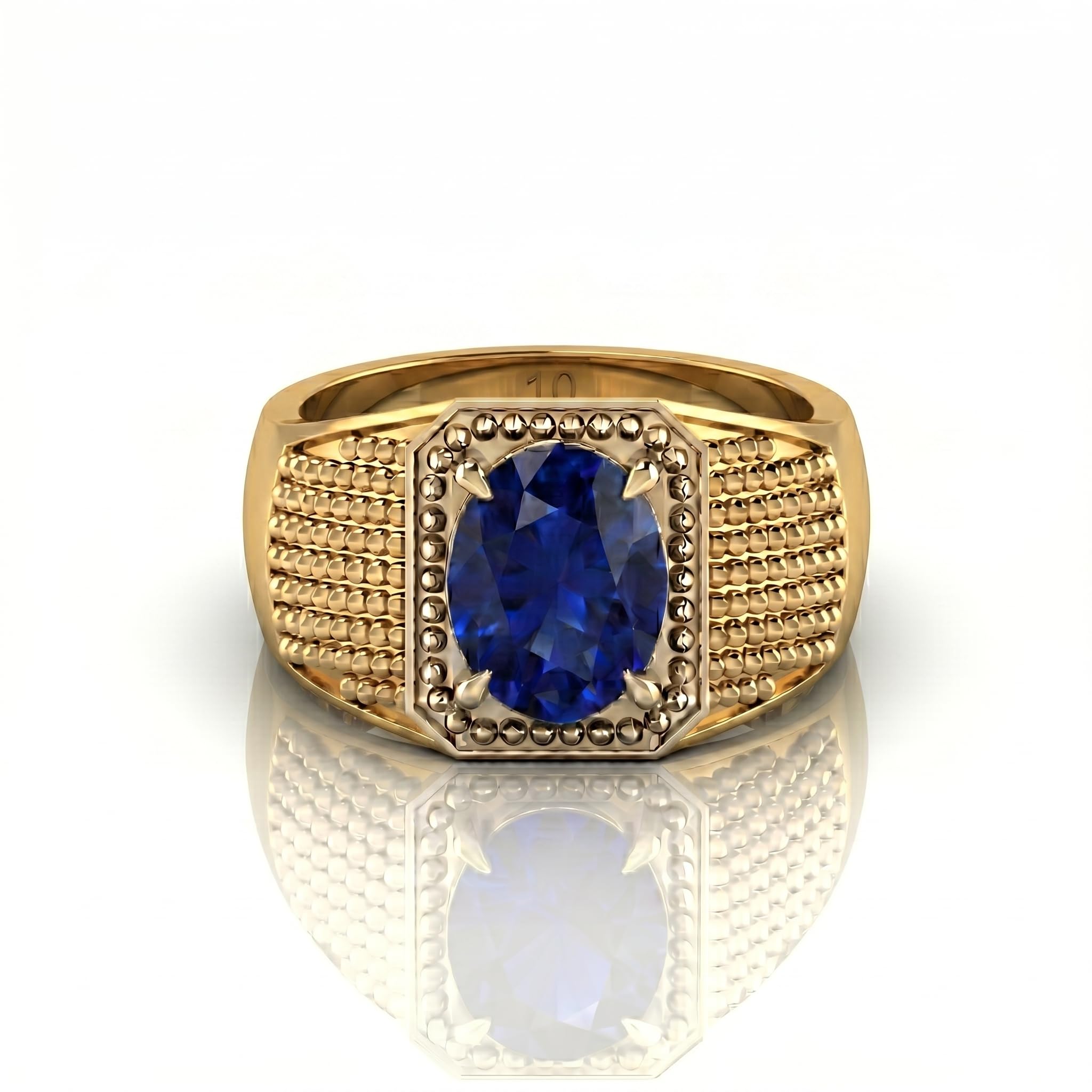 Bague saphir bleu véritable fait main, le cadeau idéal ajustable pour tous - 3
