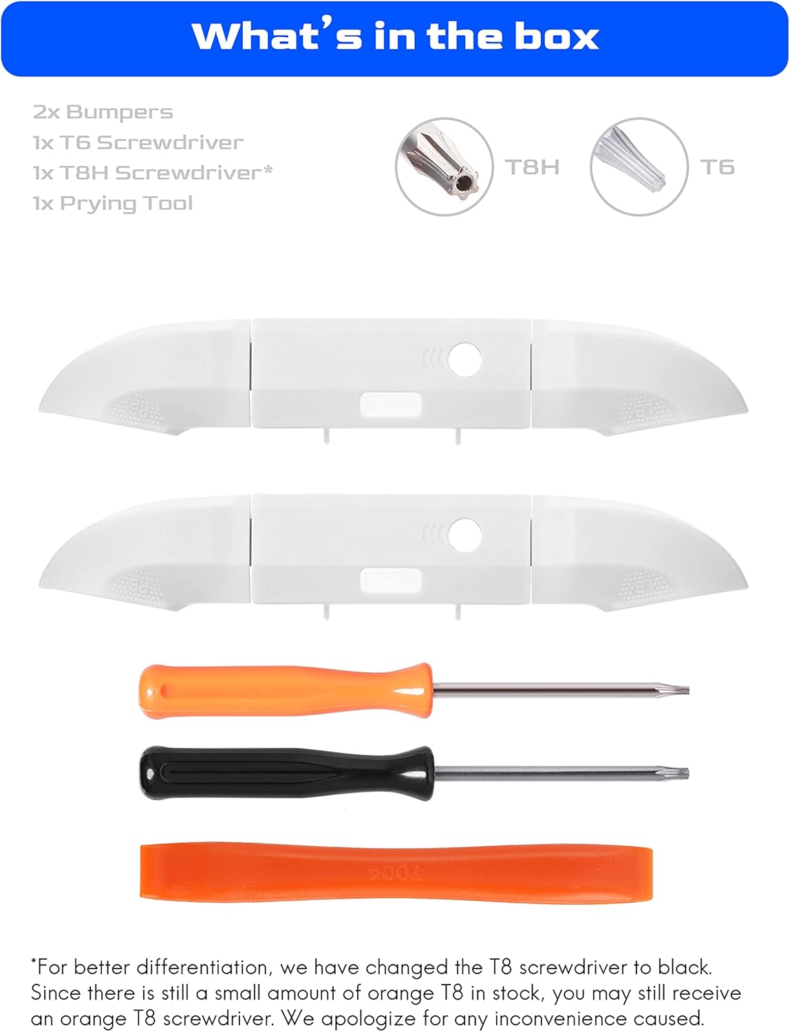 Replacement Lb Rb Bumper Button for Xbox Series X Controller, Replacement Parts for Xbox Series X Controller (2PCS White)