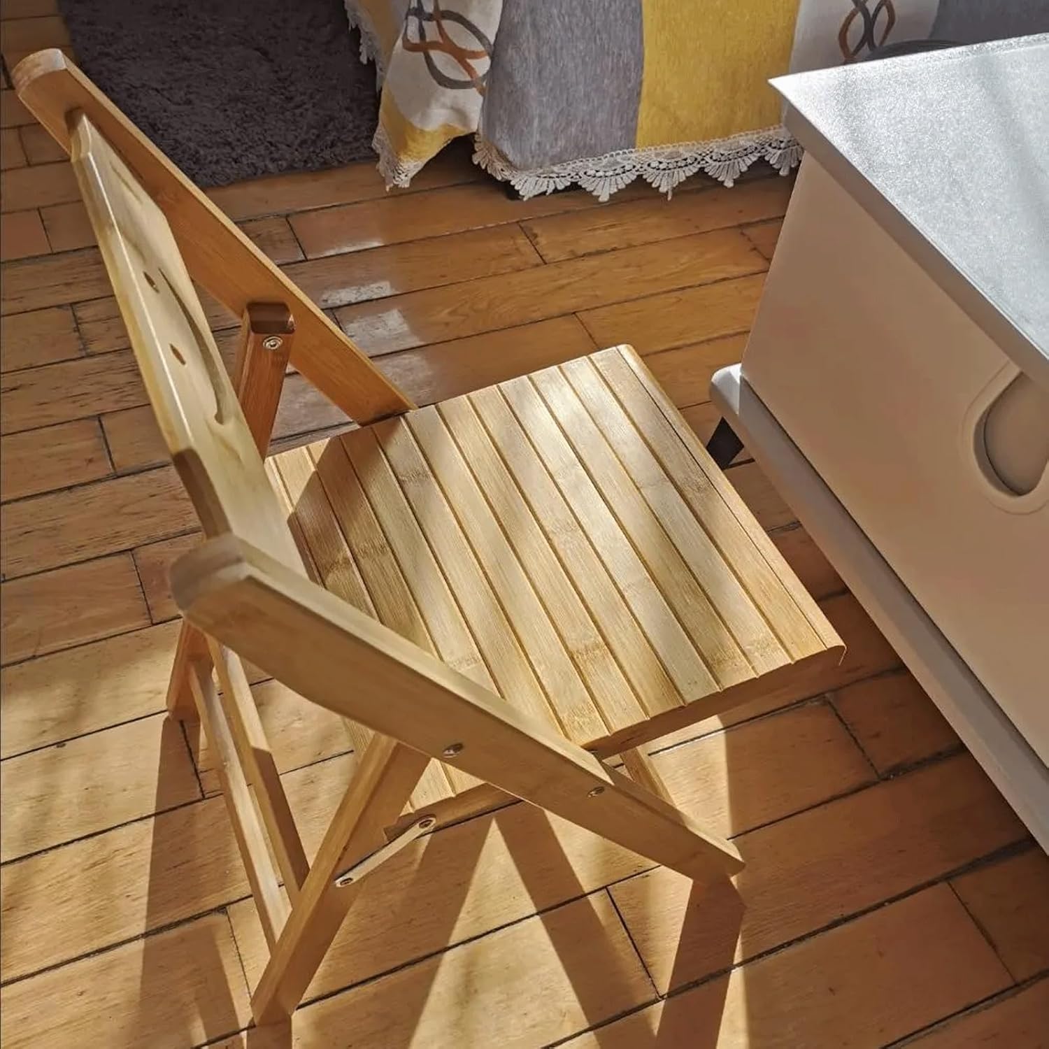 Heavy Duty Folding Chair Foldable Wood Kitchen Chairs Solid Wood Frame Dining Chairs for Home Outdoor and Office use with Backrest Event Chair (Size : Small-33 * 36 * 56cm)