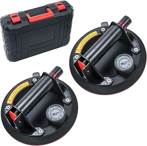 2 paquetes de ventosas de vidrio de 8" para levantar vidrio grande, máxima carga 960lbs, ventosas de succión para ventanas resistentes, ventosas de