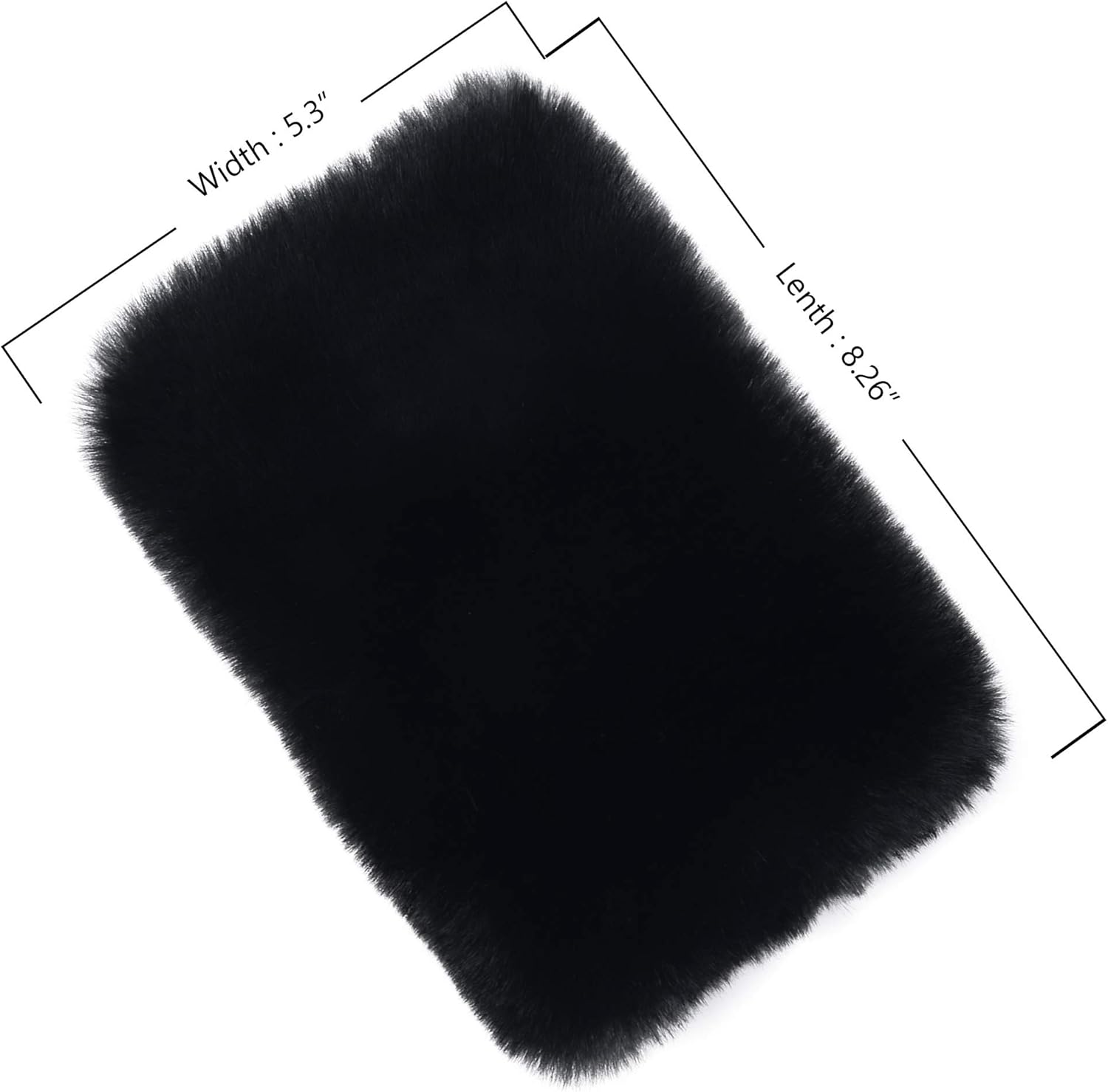 LA CARRIE Women Fingerless Faux Fur Gloves Smooth Furry Soft Fuzzy Plush Winter Cold Warmer Cuffs Black White for Girls - Image 4